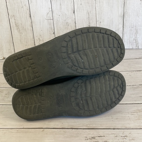 Crocs Black and Charcoal Leather and Canvas Slip on Loafers main image 6